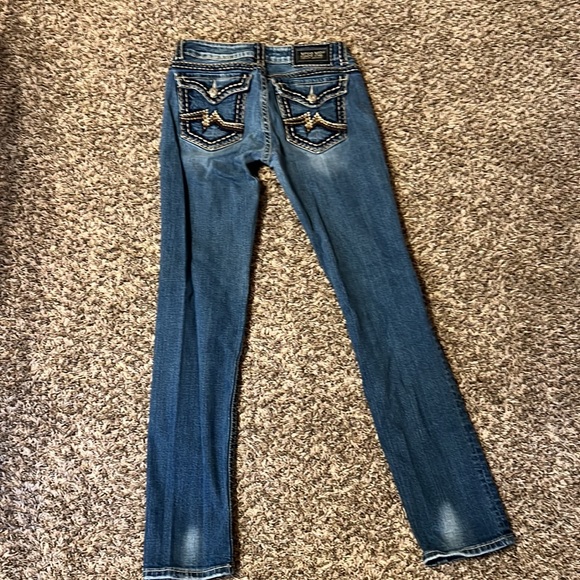 Miss Me Jeans Irene Skinny Size 31 Dark Wash Thick Stitch - Picture 2 of 3